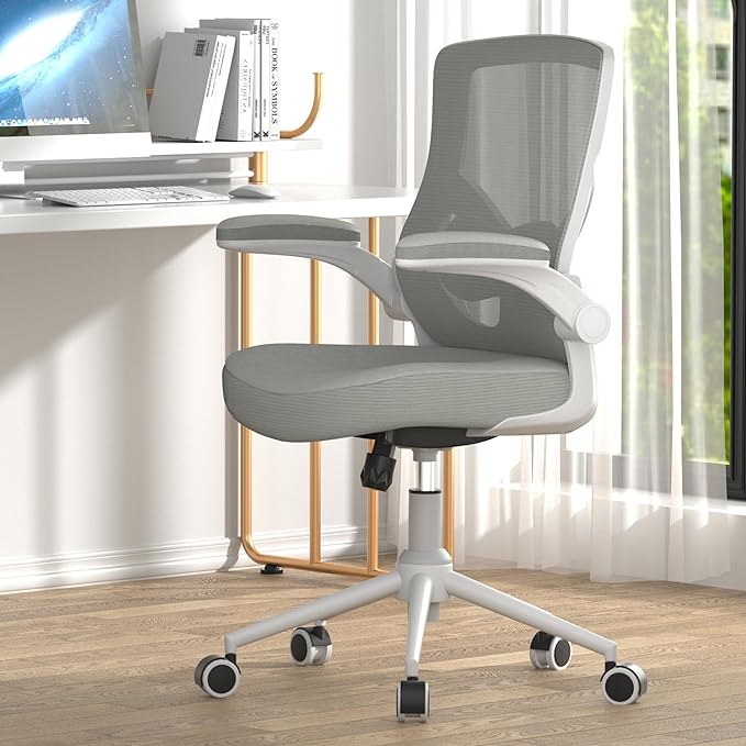 Office Chair, High Back Desk Chair Adjustable Height and Ergonomic Design Home Office Computer Chair Executive Lumbar Support Padded Flip-up Armrest Swivel Task Chair - LeafyLoom