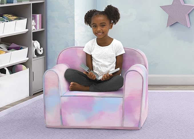 Delta Children Cozee Chair for Kids for Ages 18 Months and Up, Tie Dye - LeafyLoom