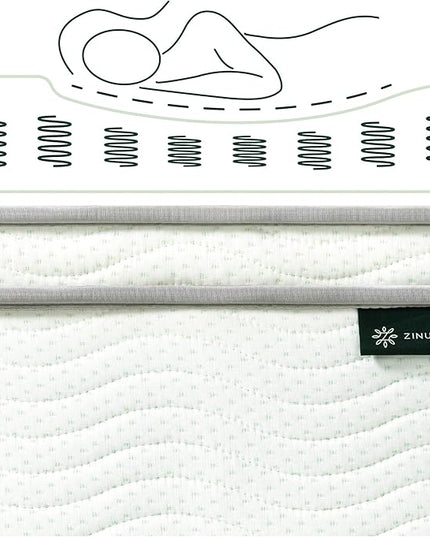 ZINUS 12 Inch Foam and Spring Mattress and Heavy Duty SmartBase Metal Mattress Foundation Set / Bed and Mattress Set / No Box Spring Needed / Mattress in a Box, Twin - LeafyLoom