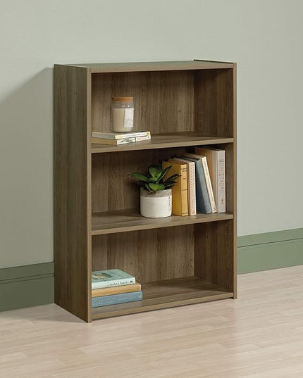 Sauder Beginnings 3 Bookcase/Book Shelf, L: 24.57" x W: 11.50" x H: 35.28", Summer Oak - LeafyLoom