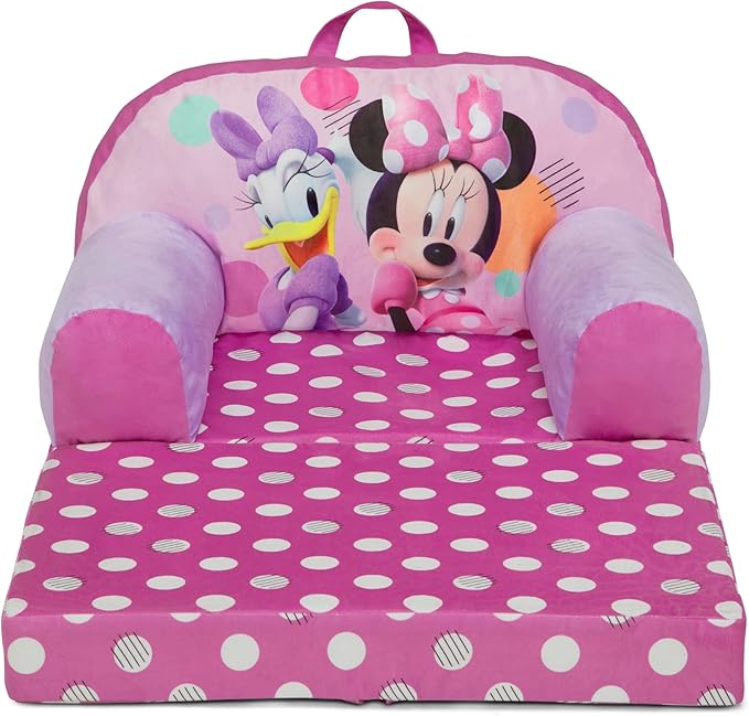Delta Children Cozee Buddy Flip-Out Kids Chair, Minnie Mouse - LeafyLoom
