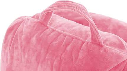 Husband Pillow XXL Cover Micro Plush Easy-Care Fabric Designed with Vibrant Long Lasting Color, Lush with Back & Side Pockets - Wide Large Zipper, Bed Rest Reading Pillowcase, Pink - LeafyLoom