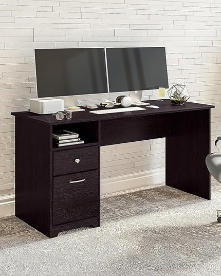 Bush Furniture Cabot 60W Computer Desk with Drawers, Espresso Oak (WC31860-03) - LeafyLoom
