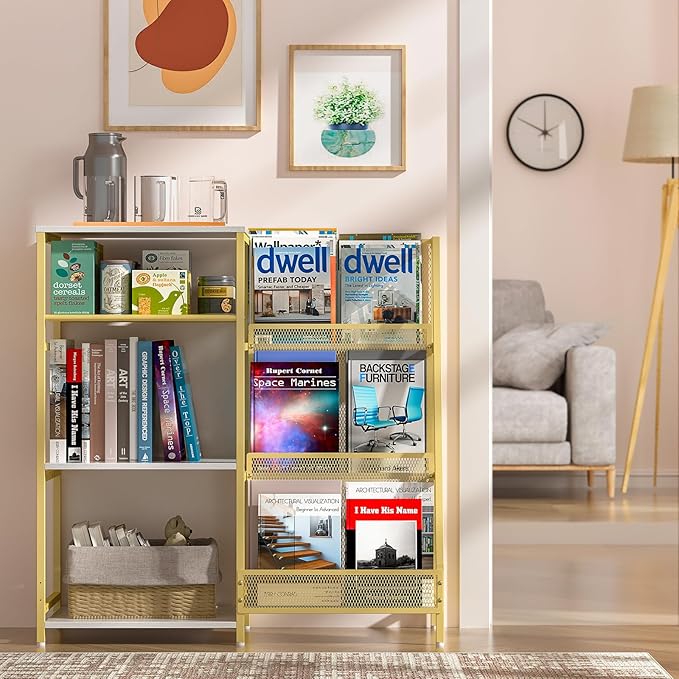 Vintage Bookshelf, Wooden Kids Bookshelf with 3-Tier Ladder Book Display Rack, Small Book Shelf Library Bookcase Storage Organizer, Short Wide Small Bookshelf Bookcase for HomeOffice - LeafyLoom