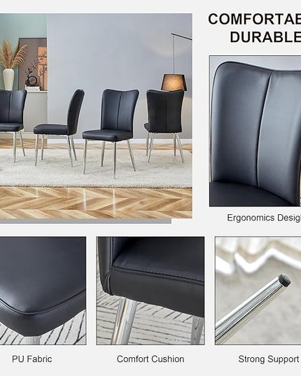 NicBex Haerin-SD-00296-LWJ Dining Chairs, 17.3"x17.7"x35", Deep Black - LeafyLoom