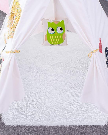 junovo Ultra Soft Rug for Nursery Children Room Baby Room Home Decor Dormitory Hexagon Carpet for Playhouse Princess Tent Kids Play Castle, Diameter 4.6 ft, White - LeafyLoom