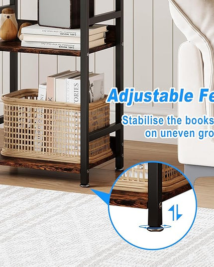 Small Bookshelf for Small Spaces, 3 Tier Small Book Shelf Organizer, Narrow Bookcase for Small Spaces, Small Bookcase for Bedroom, Living Room, Home, Office, 120 lbs Weight Capacity (Brown) - LeafyLoom