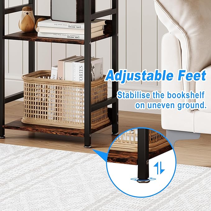 Small Bookshelf for Small Spaces, 3 Tier Small Book Shelf Organizer, Narrow Bookcase for Small Spaces, Small Bookcase for Bedroom, Living Room, Home, Office, 120 lbs Weight Capacity (Brown) - LeafyLoom