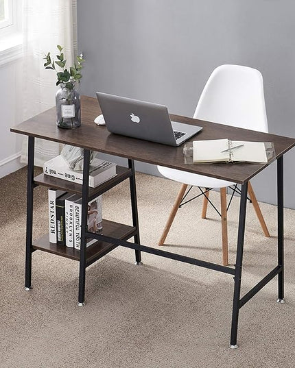 VECELO 43 Inch Computer Modern Student Writing Home-Office, Ladder Desk, Coffee+black Leg - LeafyLoom