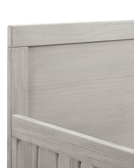 Simmons Kids Foundry 6-in-1 Convertible Baby Crib, Rustic Mist with Matte Black - LeafyLoom