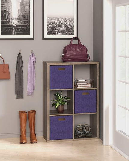 ClosetMaid Decorative 6 Cube Open Display Wood Laminate Versatile Storage Organizer for Indoor Home or Office Spaces, Graphite Gray - LeafyLoom