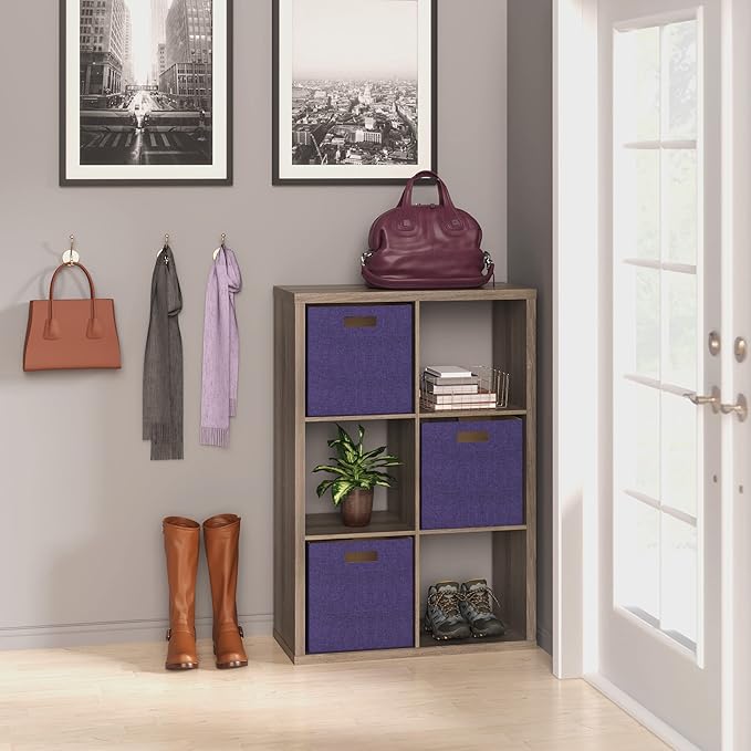 ClosetMaid Decorative 6 Cube Open Display Wood Laminate Versatile Storage Organizer for Indoor Home or Office Spaces, Graphite Gray - LeafyLoom