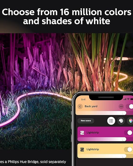 Philips Hue Outdoor 7-Foot Smart LED Light Strip - White and Color Ambiance - 1 Pack - Requires Hue Bridge - Weatherproof - Control with Hue App - Works with Alexa, Google Assistant and Apple HomeKit PhilipsHue