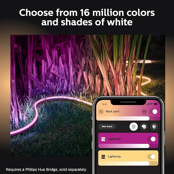 Philips Hue Outdoor 7-Foot Smart LED Light Strip - White and Color Ambiance - 1 Pack - Requires Hue Bridge - Weatherproof - Control with Hue App - Works with Alexa, Google Assistant and Apple HomeKit PhilipsHue