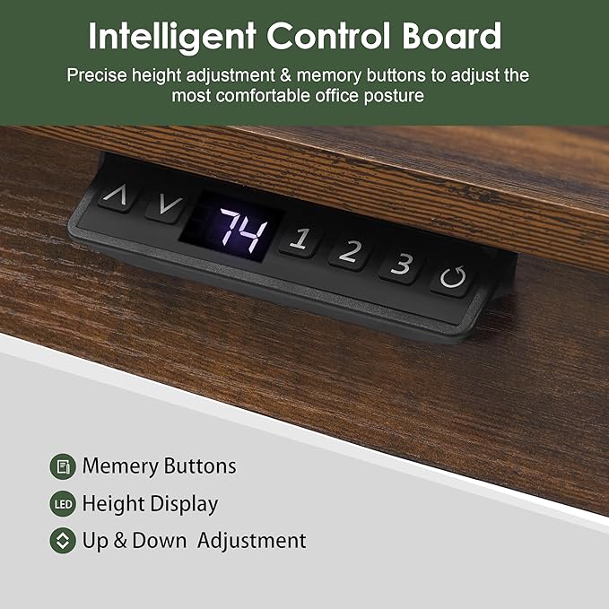 Electric Standing Desk with Drawer,48 x 24 Inches Standing Desk Adjustable Height Desk with 12W Wireless Charging,One-Piece Wooden Desktop Sit Stand Up Desk, Memory Home Office Desks - LeafyLoom