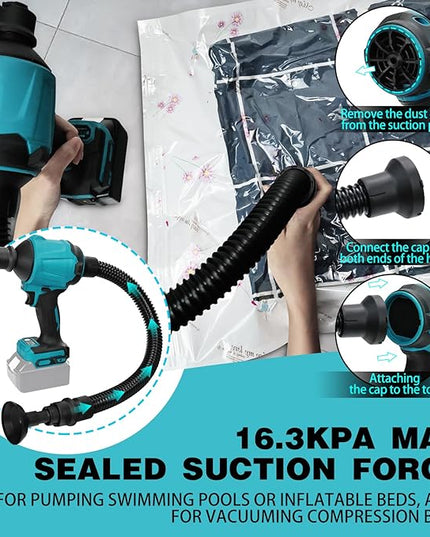Compressed Air Duster Machine for Makita, Cordless Brushless Inflator Cleaner Duster Leaf Blower, for Cleaning dust, Hair,Inflating Swimming Pools and Inflatable beds, Vacuum Compression - LeafyLoom