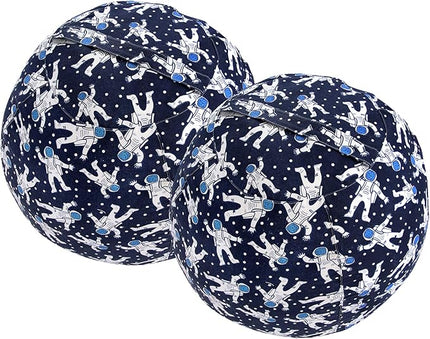 2 PCS Stuffed Animal Storage Bean Bag Chair Cover, Cotton Canvas Beanbag with Zipper for Organizing Kid's and Adults Room Blue Astronaut 24" - LeafyLoom