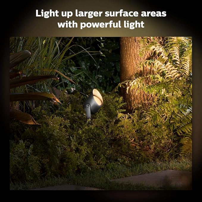 Philips Hue Lily XL Outdoor Smart Spot Light - White & Color Ambiance LED Walkway Lights - Low Voltage Lighting - 1 Pack - Requires Bridge and Power Supply - Control with App and Voice - Weatherproof PhilipsHue