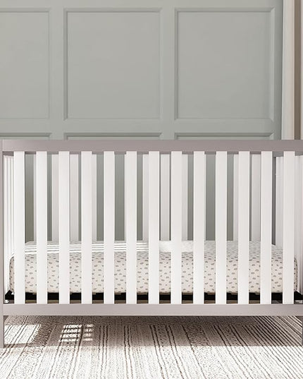 Carter's by DaVinci Colby 4-in-1 Low-Profile Convertible Crib in Grey and White, Greenguard Gold Certified - LeafyLoom