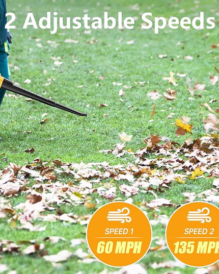 Leaf Blowers Battery Powered: 290CFM 135MPH Leaf Blower Cordless with Battery & Charger for Lawn Care | Patio | Garage - LeafyLoom