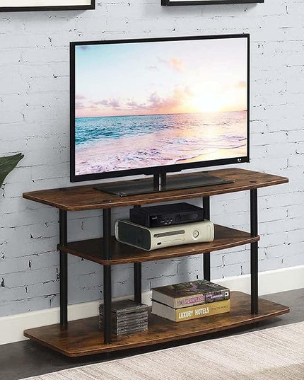 Convenience Concepts Designs2Go 3-Tier Wide TV Stand, 42", Barnwood/Black - LeafyLoom