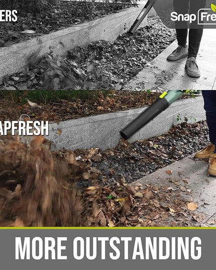 SnapFresh Cordless Leaf Blower - 550CFM Brushless Electric Leaf Blower with 4.0 Ah Battery and Fast Charger - Lightweight 20V Yard and Garden Blower for Lawn Care… - LeafyLoom