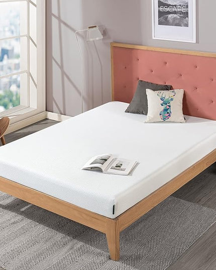 ZINUS 6 Inch Green Tea Cooling Gel Memory Foam Mattress and Super Heavy Duty SmartBase Metal Mattress Foundation Set / Bed and Mattress Set / No Box Spring Needed / Mattress in a Box, Twin - LeafyLoom