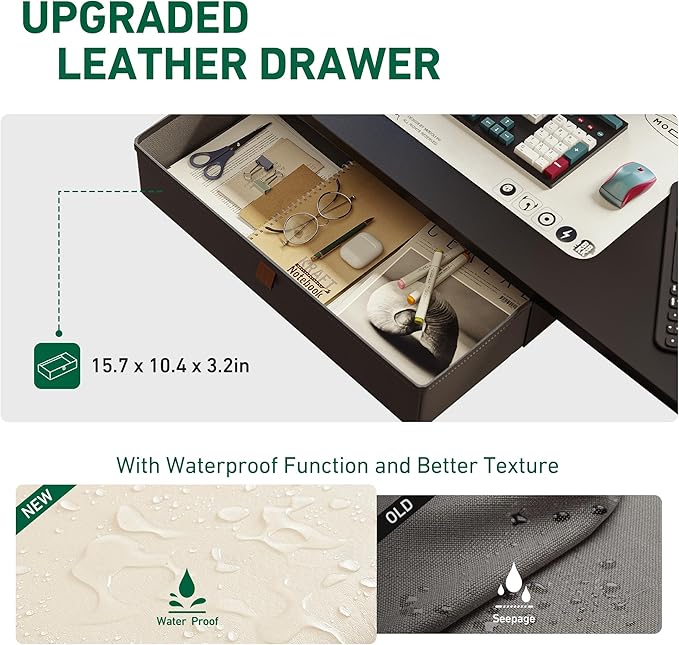 FEZIBO 48 x 24 Inches Standing Desk with Drawer, Adjustable Height Electric Stand up Desk with Storage, Sit Stand Home Office Desk, Ergonomic Computer Desk, Black - LeafyLoom