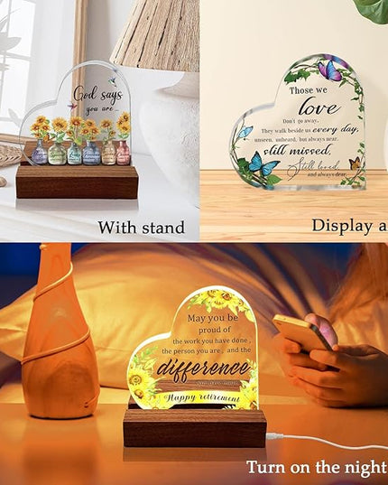 Birthday Gifts for Women Good Friends are Like Stars Night Lights Gold Acrylic Christmas Gift for Sister Friendship Gifts USB Night Lamp Keepsake Home Decoration 3.7" - LeafyLoom