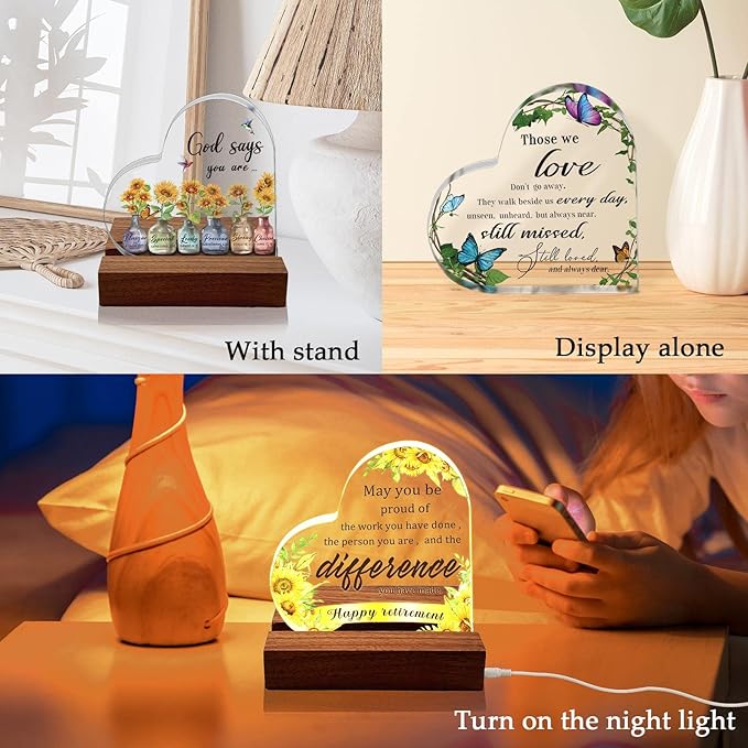 Birthday Gifts for Women Good Friends are Like Stars Night Lights Gold Acrylic Christmas Gift for Sister Friendship Gifts USB Night Lamp Keepsake Home Decoration 3.7" - LeafyLoom