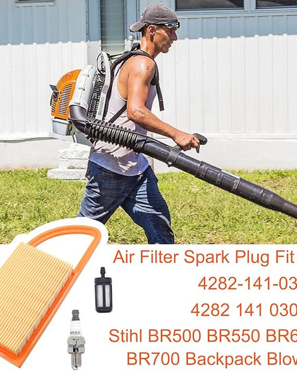 FitBest Air Filter Spark Plug Fuel Filter for Stihl BR500 BR550 BR600 BR700 Backpack Blower 4282 141 0300 4282 141 0300B - LeafyLoom