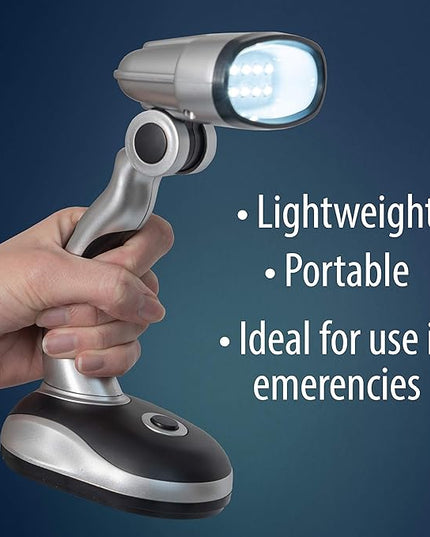 ELDSKLT Led Desk Lamp, 12-Bulb Battery-Operated Table Light for Home, Office, Silver/Black - LeafyLoom
