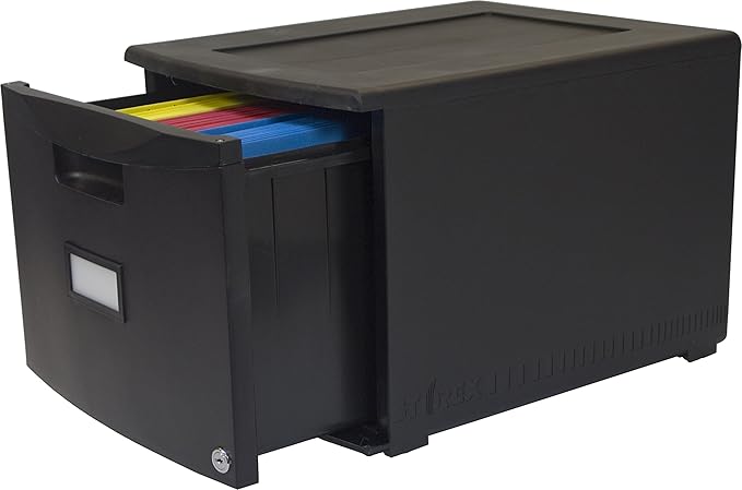 Storex 61265B02C File Cabinet, Case of 2, Black - LeafyLoom