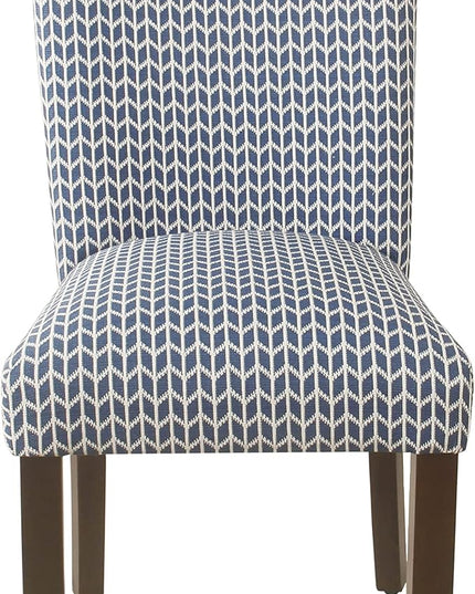 HomePop Classic Parsons Dining Chairs, Pack of 2, Blue Geometric - LeafyLoom