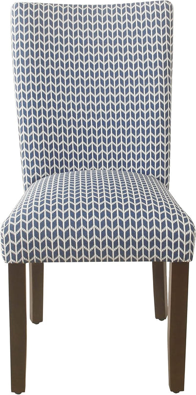 HomePop Classic Parsons Dining Chairs, Pack of 2, Blue Geometric - LeafyLoom