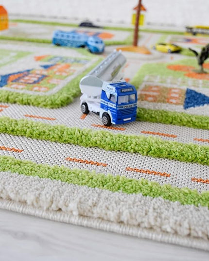 IVI 3D Play Rugs, Traffic Green, 39 x 59 inches - LeafyLoom