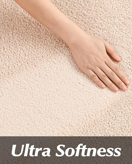 Round Area Rugs for Bedroom Living Room, 4x4 Ivory Super Soft Comfy Thickened Memory-Foam Indoor Circle Carpets, Modern Aesthetic Minimalist Carpet for Boys Girls Adults Nursery Home Décor - LeafyLoom