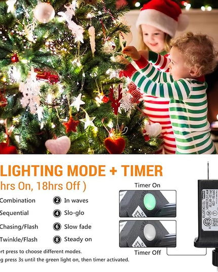 Toodour Christmas Lights Outdoor, 213ft 600 LED Christmas String Lights, 8 Modes, Timer, Waterproof Christmas Fairy Twinkle Lights for Home Garden Yard Wedding Party Tree Xmas Decors - Cool White Toodour