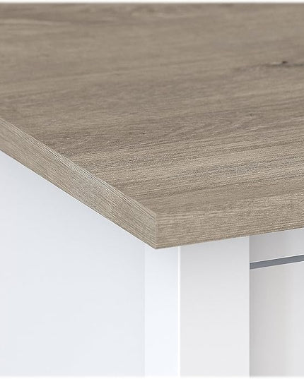 Bush Furniture Mayfield 2 Drawer Lateral File Cabinet in Pure White and Shiplap Gray - LeafyLoom
