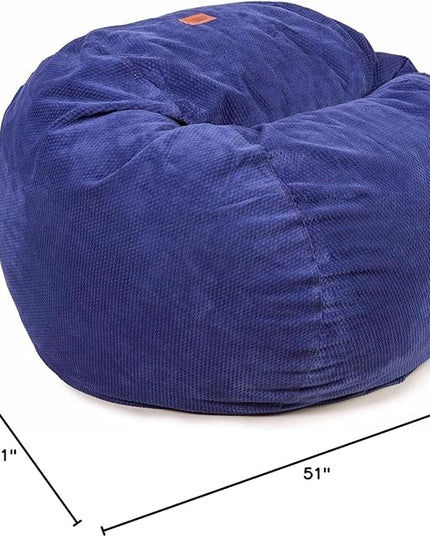 CordaRoy's Chenille Bean Bag Chair, Convertible Chair Folds from Bean Bag to Lounger, As Seen on Shark Tank, Navy - King Size - LeafyLoom