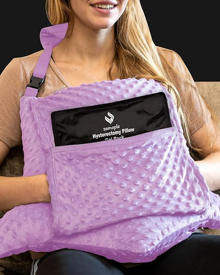 Zomaple Hysterectomy Pillow- Super Comfy Shock Absorbing Hysterectomy Recovery Pillow with 2 Pockets and Gel Pack- Tummy Pillow with Hands Placement Pou - LeafyLoom