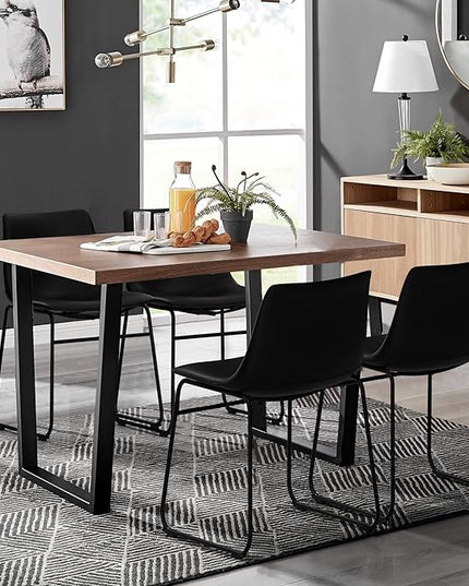 NicBex Retro Side Chair Dining Chair with Metal Legs for Kitchen, Living, Dining Room, Set of 2, (Black Color) (A-GE17014-USSU014) - LeafyLoom