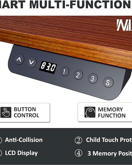 63 x 24 Inches Standing Desk Adjustable Height with Splice Board- Stand Up Desk, Electric Standing Desk, Sit to Stand Desk for Home & Office Computer Desk - LeafyLoom