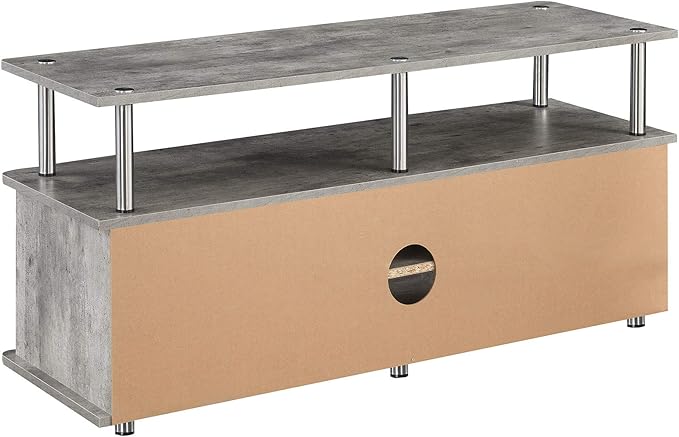 Convenience Concepts Designs2Go Monterey TV Stand with Cabinets and Shelves, Faux Birch/Black - LeafyLoom