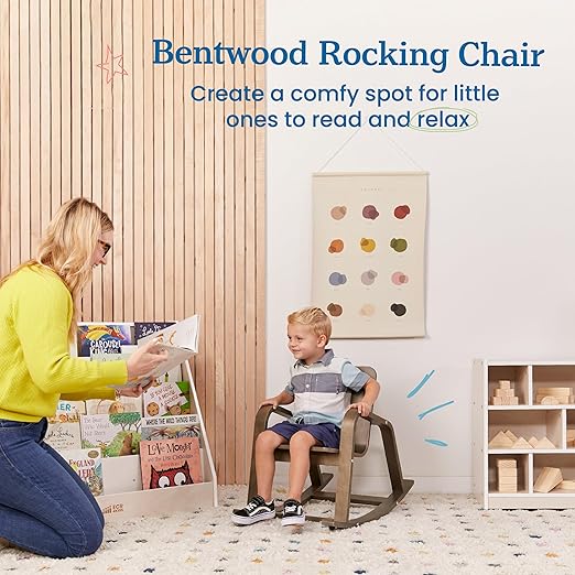 ECR4Kids Bentwood Rocking Chair, Kids Furniture, Grey Wash - LeafyLoom