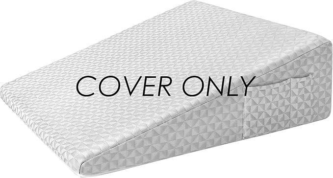Bed Wedge Pillowcase 7.5“ Wedge Pillow Cover Cooling and Breathable Replacement Cover Light Grey (Wedge Pillow Cover Only) - LeafyLoom