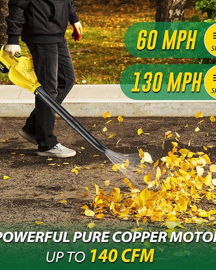 Cordless Leaf Blower Battery Powered: 20V Electric Leaf Blower with Charger and 4.0Ah Battery - Lightweight Small Blower Battery Operated for Driveway | Patio | Garage - LeafyLoom