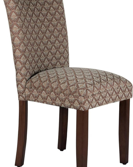 Homepop Home Decor |K1136-F662 | Classic Upholstered Parsons Dining Chair | Single Accent Dining Chair, Blue & Brown Damask - LeafyLoom