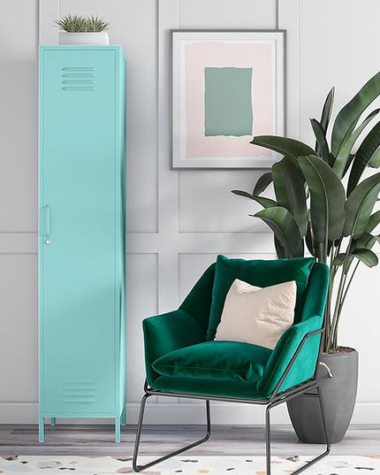 Novogratz Cache Single Metal Locker Storage, Mint Cabinet - LeafyLoom