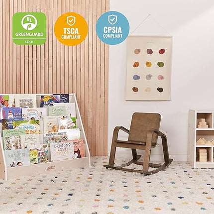 ECR4Kids Bentwood Rocking Chair, Kids Furniture, Grey Wash - LeafyLoom